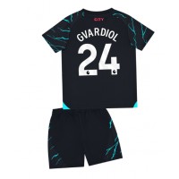 Manchester City Josko Gvardiol #24 Tredjeställ Barn 2023-24 Korta ärmar (+ Korta byxor)